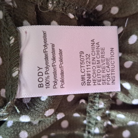 Lucca Satin Piper Top Small Polka Dot V Neck Long Sleeve Elegant Blouse - Picture 4 of 5